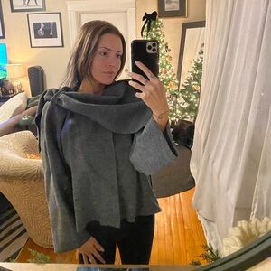 RIHOAS Charcoal Layered Women's Poncho